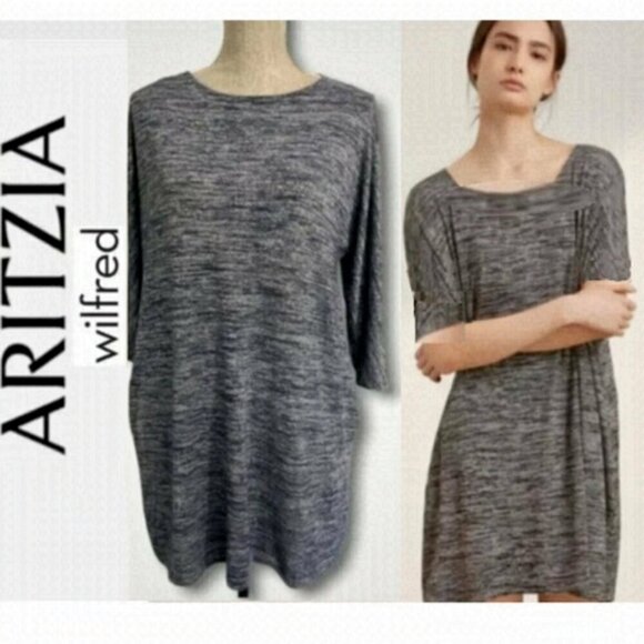 ARITZIA Wilfred Free Lorelei Blue Long Sleeve Oversized Knit Dress​​​​​​​​ - Picture 1 of 9